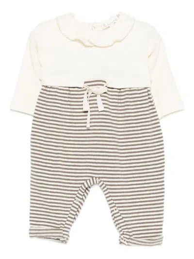 Lalalù Babies' Lalalu' Green Beige Dress In Brown