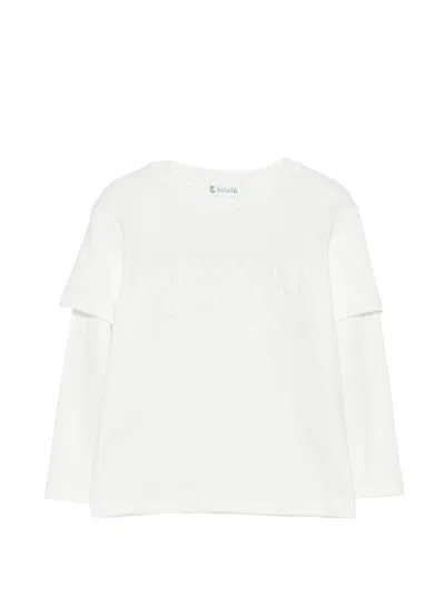 Lalalù Kids' Lalalu' Layered Long Sleeve T-shirt In White