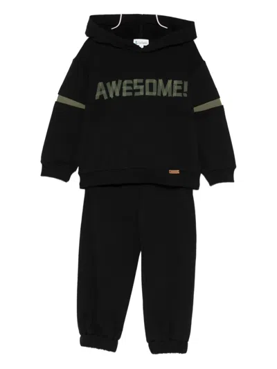 Lalalù Kids' Logo-patch Tracksuit In Black