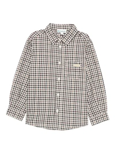 Lalalù Kids' Long-sleeved Checked Shirt In Multi