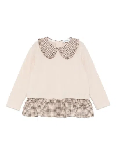 Lalalù Kids' Panelled Top In Neutral