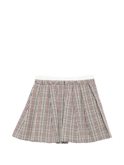 Lalalù Kids' Plaid Pleated Skirt In Red
