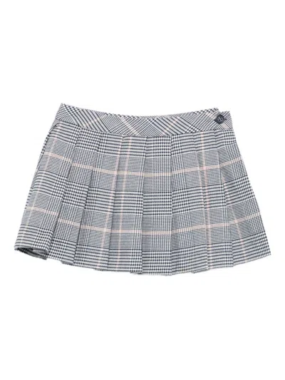 LALALÙ LALALU PLEATED CHECKERED SKIRT
