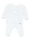 Lalalù Lalalu Romper With Embroidered Applications (set Of Two) In Blue