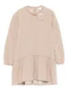 Lalalù Ruffled Appliqué Dress In Brown