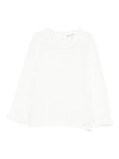 Lalalù Kids' Ruffled-collar Blouse In White