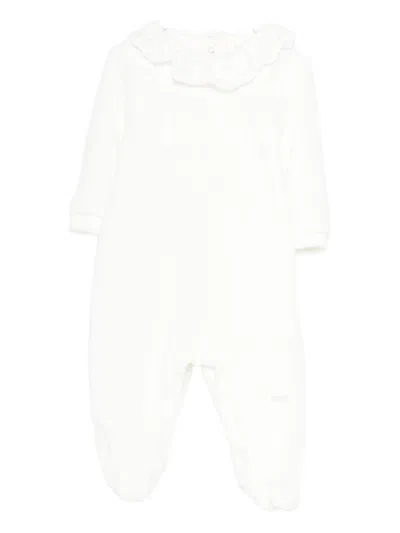 Lalalù Kids' Lalalu' Ruffled Collar Romper In White