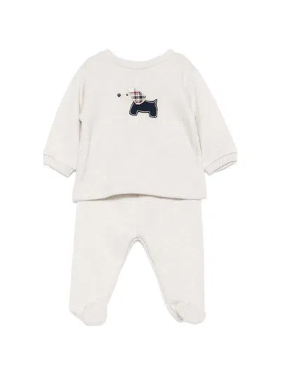 Lalalù Set With Dog-shaped Appliqué (2 Pieces) In White