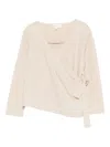 Lalalù Side-tie Sweater In Gold
