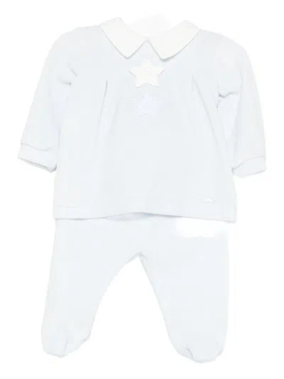 Lalalù Kids' Lalalu Star Appliqué Jumpsuit In Blue