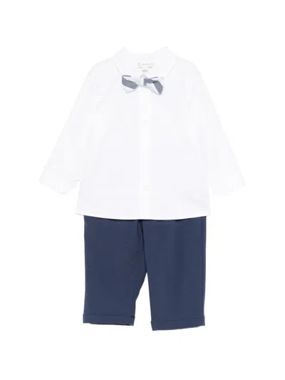 Lalalù Suit Trousers With Bow Tie In White