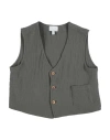 Lalalù Babies'  Toddler Boy Tailored Vest Military Green Size 6 Organic Cotton