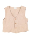 Lalalù Babies'  Toddler Boy Tailored Vest Sand Size 3 Organic Cotton In Beige