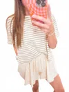Lalamia Pin Stripe Butter Poplin Short Set In White In White
