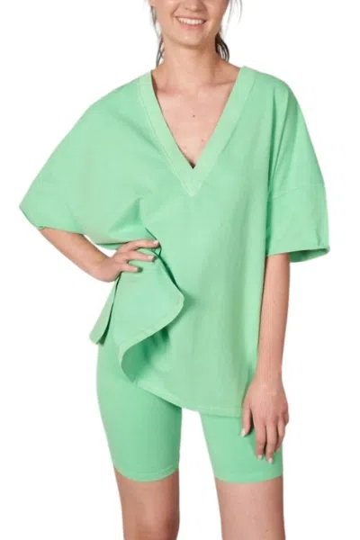 Lalamia V-neck Boxy Tee In Lime In Green
