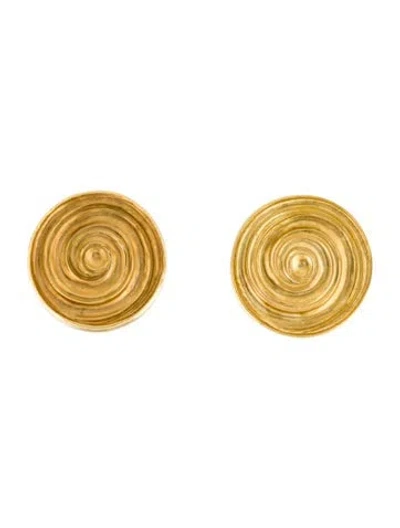Pre-owned Lalaounis 18k Concentric Circle Earclips In Multi