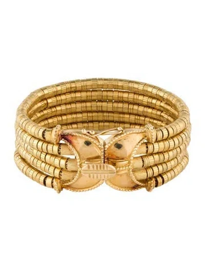 Pre-owned Lalaounis 18k Helen Of Troy Link Bangle Bracelet, 6.5" In Multi