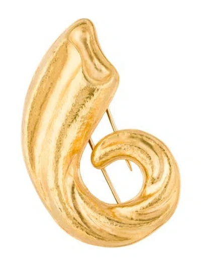 Pre-owned Lalaounis 18k Swirl Pin Brooch In Multi