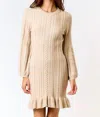 Lalavon Adrienne Sweater Open Back Sweater Dress In Beige