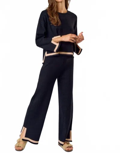 Lalavon Black Pants And Top Set In Blue