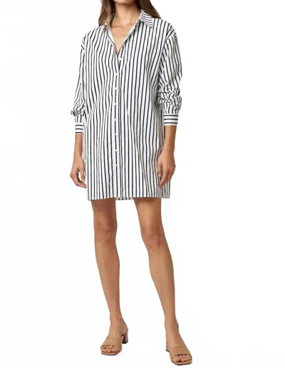 Lalavon Breeze Shirt Dress In Navy In Blue