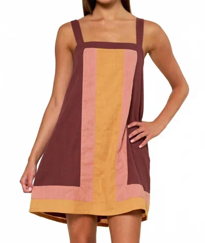 Lalavon Color Block Sleeveless Mini Dress In Multi
