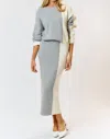Lalavon Colorblock Skirt In Grey And Cream In Multi