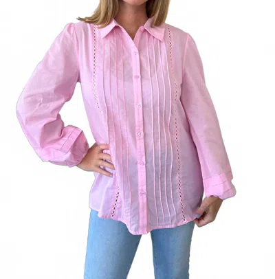 Lalavon Cora Button Down Shirt In Light Pink