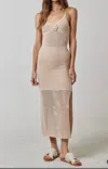 Lalavon Crochet Maxi Dress In Rosette In Pink