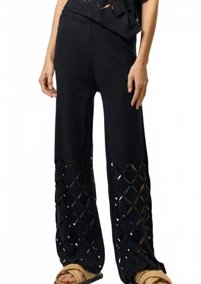 Lalavon Cut Out Detail Sweater Pants In Black
