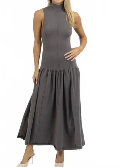 Lalavon Drop Waist Maxi Dress In Grey In Gray