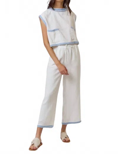 Lalavon Elastic Waistband Color Contrast Set In Ivory-sky
