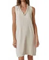 Lalavon Frayed V-neck Sleeveless Mini Dress In Oatmeal In Neutral