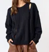 Lalavon Emily Cut Out Sweater In Black