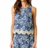 Lalavon Hampton's Morning Paisley Top In Denim