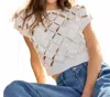 Lalavon Ileana Cutout Detail Top In Ivory In Neutral