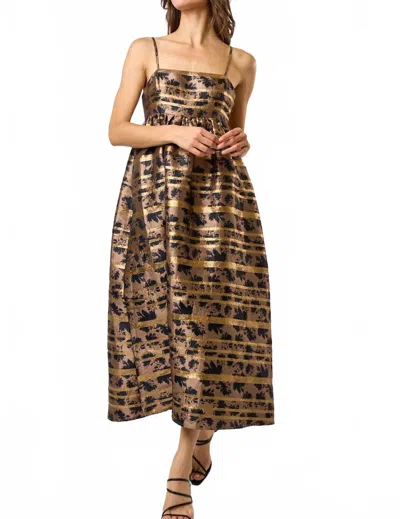 Lalavon Jacquard Midi Dress In Black Tuape In Multi