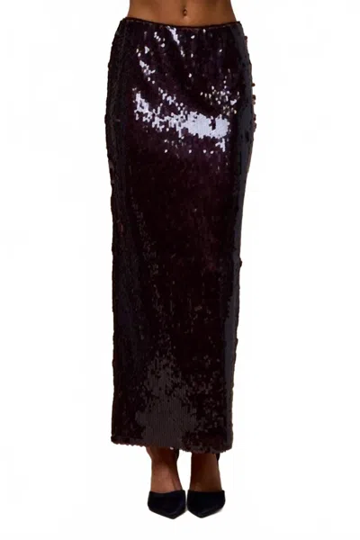 Lalavon Jasmine Sequin Maxi Skirt In Black In Multi