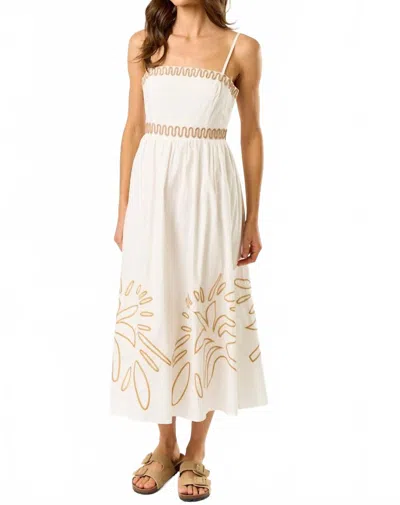 Lalavon Jax Sleeveless Midi Dress In Off White In Neutral