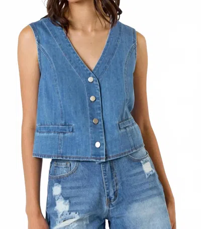 Lalavon Jean Scene Vest In Blue