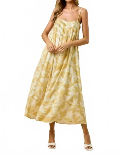 Lalavon Limoncello Bloom Maxi Dress In Yellow