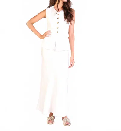 Lalavon Lucia Midi Skirt In Off White