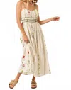 Lalavon Lucila Maxi Dress In White/ Green In White