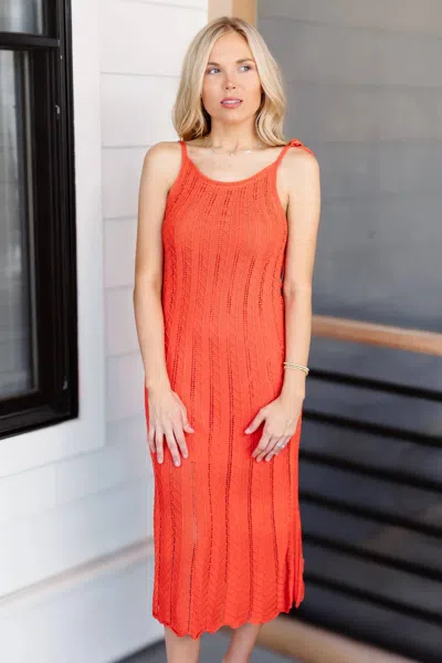 Lalavon Madeline Midi Dress In Orange