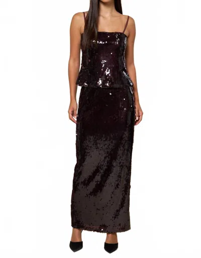 Lalavon Margie Sequin Camisole In Brown