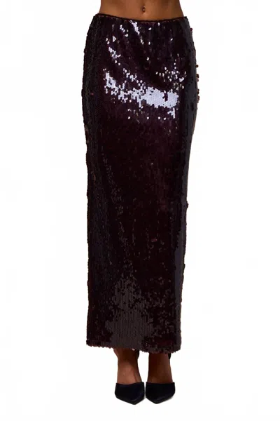 Lalavon Margie Sequin Skirt In Brown