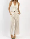 Lalavon Milo Vest Jumpsuit In Oatmeal In White