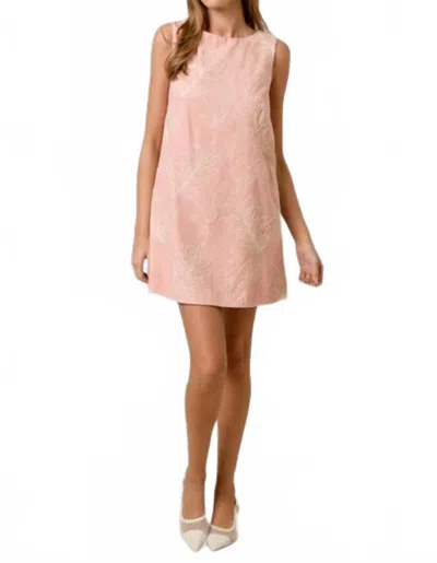 Lalavon Monica Embroidery Sleeveless Dress In Pink Ivory In Multi
