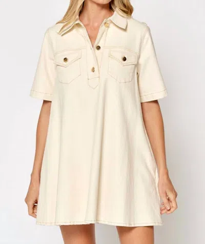 Lalavon Natalie Mini Dress In Cream