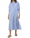 Lalavon Nautical Charm Button Up Dress In Blue In Blue